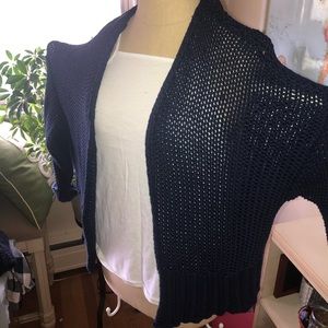 Aerie Navy Blue Crochet Cardigan